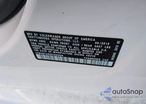 2014 Volkswagen Passat 2.0L Tdi Sel Premium z USA, uszkodzony, nr VIN 1VWCN7A32EC030698